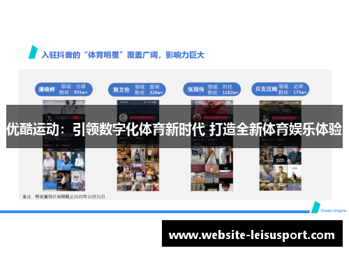 优酷运动：引领数字化体育新时代 打造全新体育娱乐体验